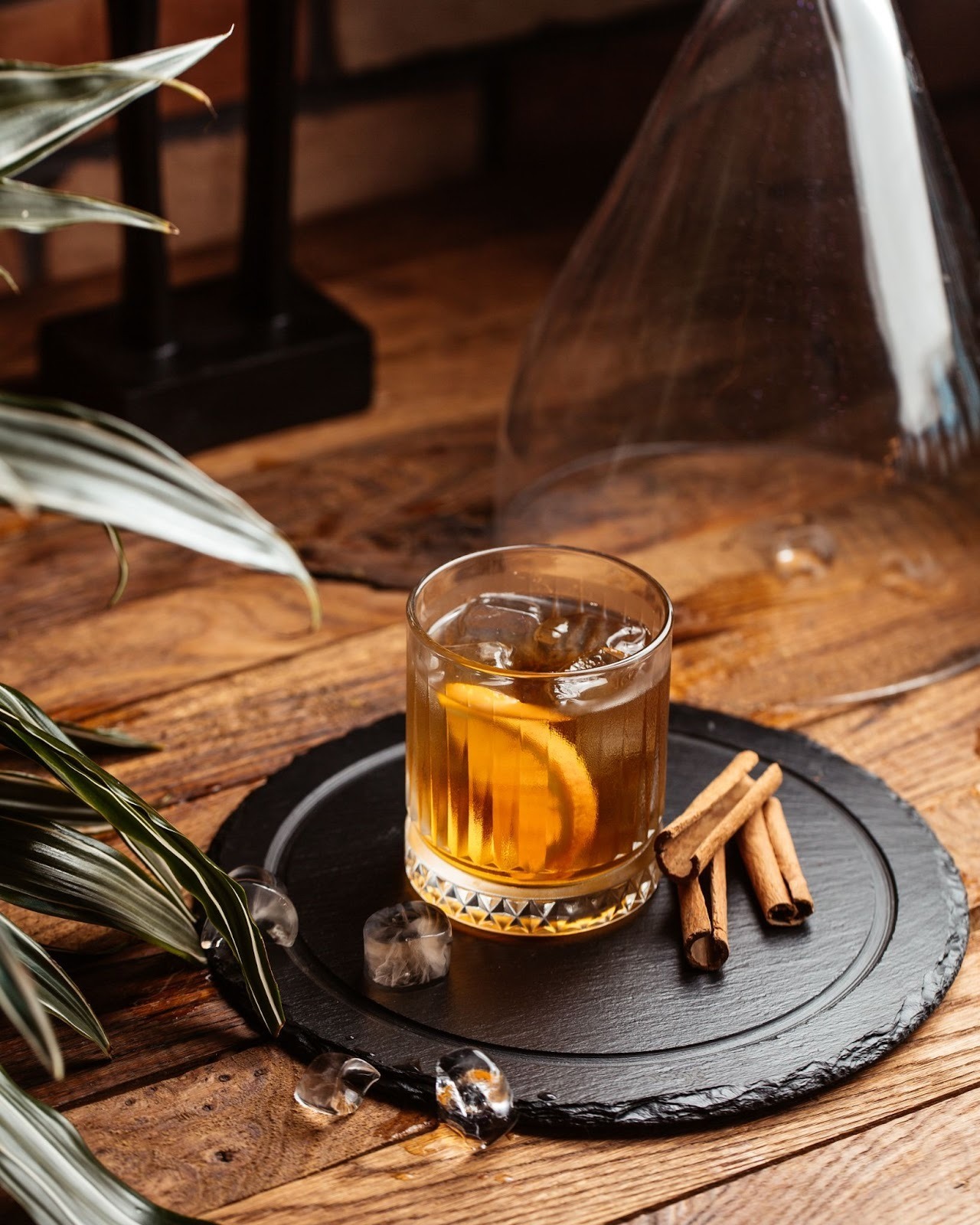 smoked vanilla bourbon cocktail