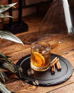 smoked vanilla bourbon cocktail